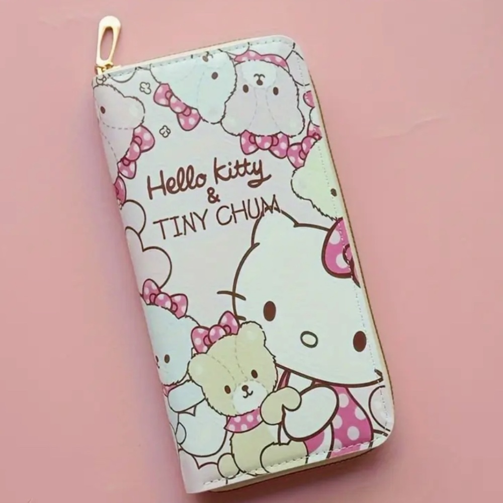 Hello Kitty & Tiny Chum Decor Fully Zippable Hello Kitty Wallet - Brand New